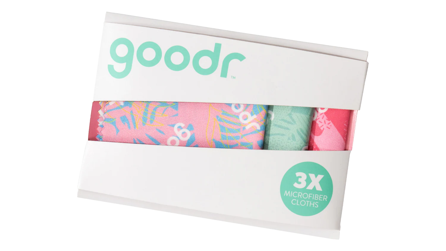 Muli-pack box of microfibre cloths used to clean sunglasses.